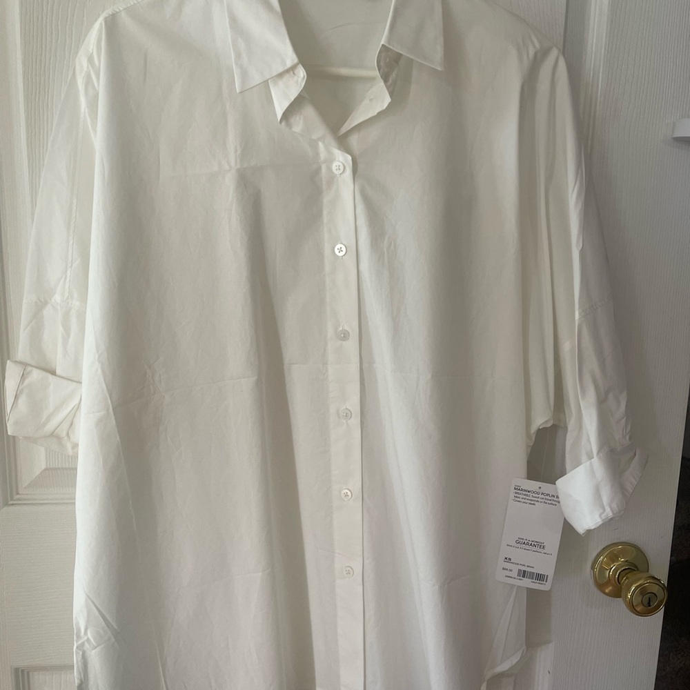 Athleta White Button Down Shirt